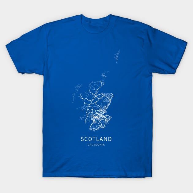 Scotland Road Map T-Shirt by ClarkStreetPress